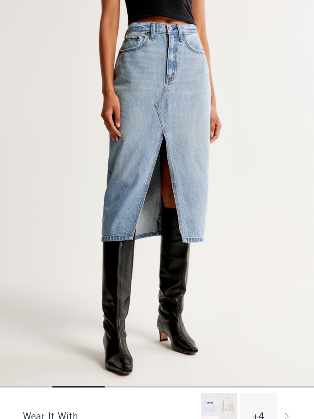 Denim Blue skirt - Classic Straight Fit